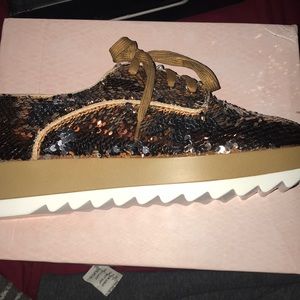 Rose Gold/Silver reversible sequin platforms